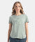 Micro Modal Fiber Elastane Stretch Relaxed Fit Graphic Print Round Neck Half Sleeve T-Shirt With Curved Hem Styling - Iceberg Green