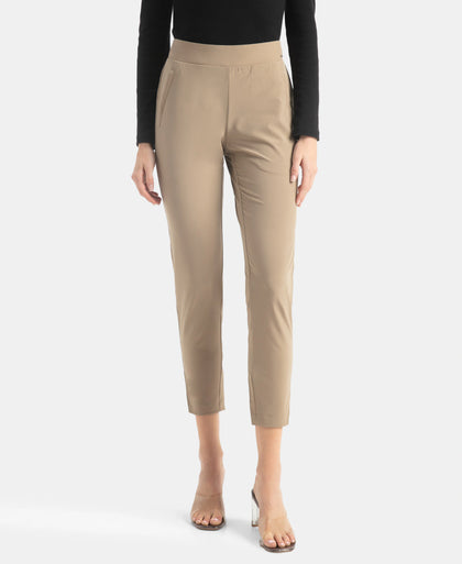 Environment Friendly Recycled Microfiber All Day Pants with StayFresh Treatment - Desert Taupe