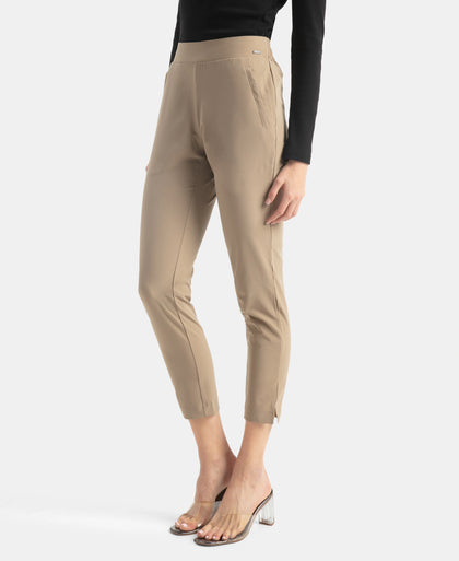 Environment Friendly Recycled Microfiber All Day Pants with StayFresh Treatment - Desert Taupe