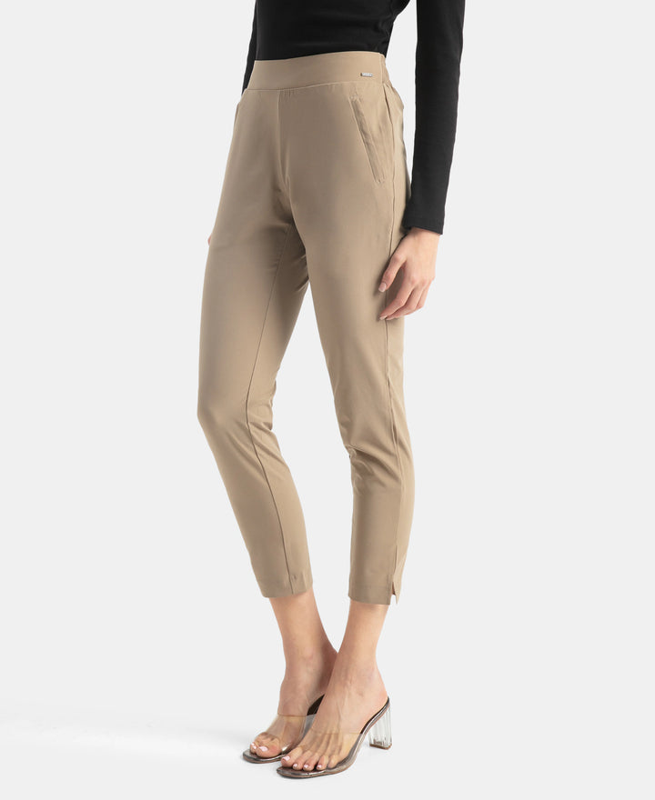 Environment Friendly Recycled Microfiber All Day Pants with StayFresh Treatment - Desert Taupe