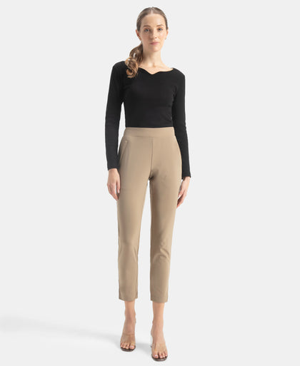 Environment Friendly Recycled Microfiber All Day Pants with StayFresh Treatment - Desert Taupe