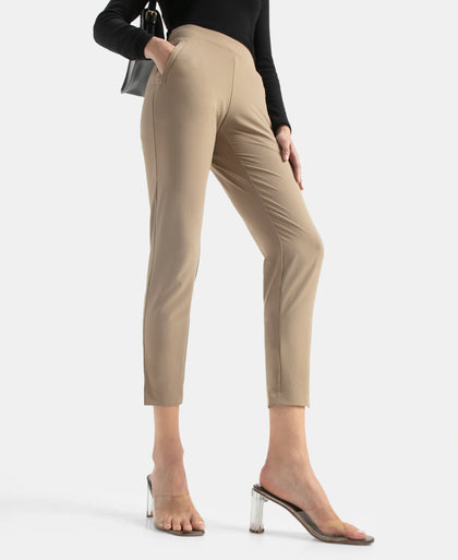 Environment Friendly Recycled Microfiber All Day Pants with StayFresh Treatment - Desert Taupe