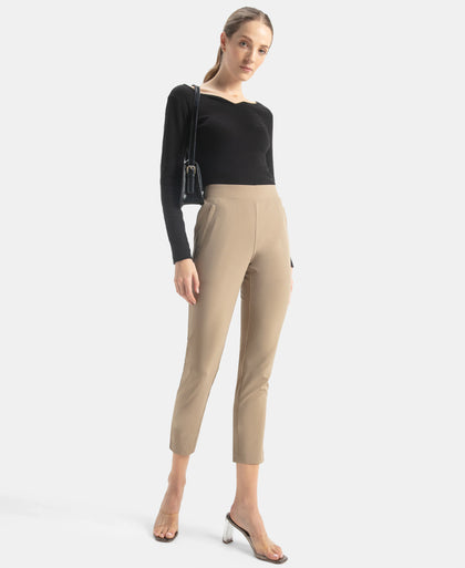 Environment Friendly Recycled Microfiber All Day Pants with StayFresh Treatment - Desert Taupe