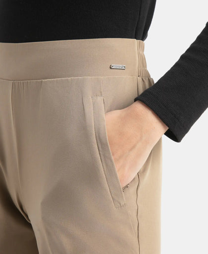 Environment Friendly Recycled Microfiber All Day Pants with StayFresh Treatment - Desert Taupe