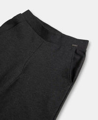 Rayon Nylon Elastane All Day Straight Pants with Durable Waistband - Black Melange