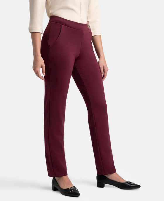 Rayon Nylon Elastane All Day Straight Pants with Durable Waistband - Fig