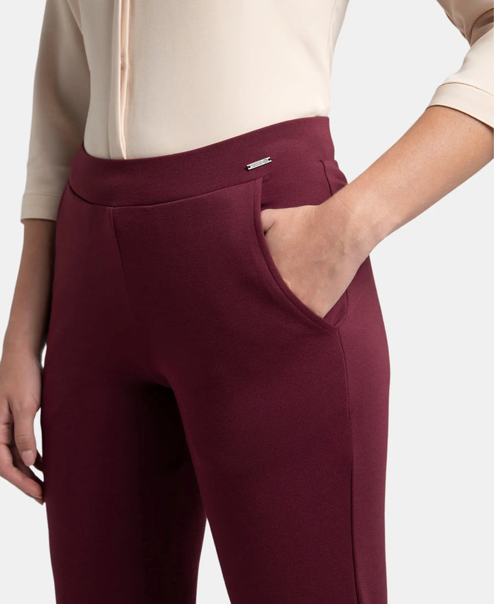 Rayon Nylon Elastane All Day Straight Pants with Durable Waistband - Fig