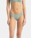 Medium Coverage Tencel Lyocell Elastane Stretch Mid Waist Bikini With Concealed Waistband and StayFresh Treatment - Iceberg Green