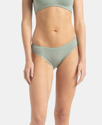 Medium Coverage Tencel Lyocell Elastane Stretch Mid Waist Bikini With Concealed Waistband and StayFresh Treatment - Iceberg Green