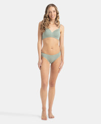 Medium Coverage Tencel Lyocell Elastane Stretch Mid Waist Bikini With Concealed Waistband and StayFresh Treatment - Iceberg Green