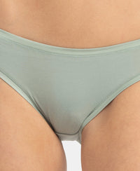 Medium Coverage Tencel Lyocell Elastane Stretch Mid Waist Bikini With Concealed Waistband and StayFresh Treatment - Iceberg Green