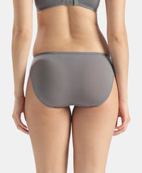 Medium Coverage Tencel Lyocell Elastane Stretch Mid Waist Bikini With Concealed Waistband and StayFresh Treatment - Quiet Shade