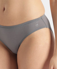 Medium Coverage Tencel Lyocell Elastane Stretch Mid Waist Bikini With Concealed Waistband and StayFresh Treatment - Quiet Shade