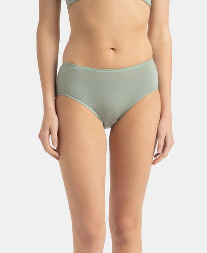 High Coverage Tencel Lyocell Elastane Stretch High Waist Hipster With Concealed Waistband and StayFresh Treatment - Iceberg Green
