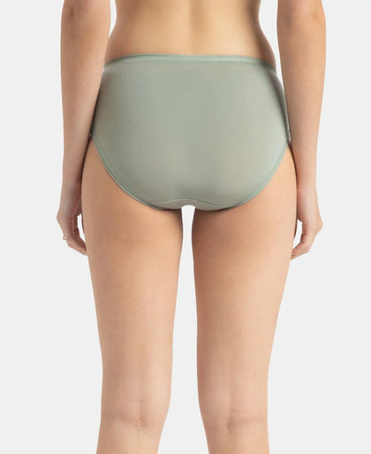 High Coverage Tencel Lyocell Elastane Stretch High Waist Hipster With Concealed Waistband and StayFresh Treatment - Iceberg Green
