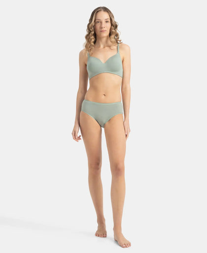 High Coverage Tencel Lyocell Elastane Stretch High Waist Hipster With Concealed Waistband and StayFresh Treatment - Iceberg Green