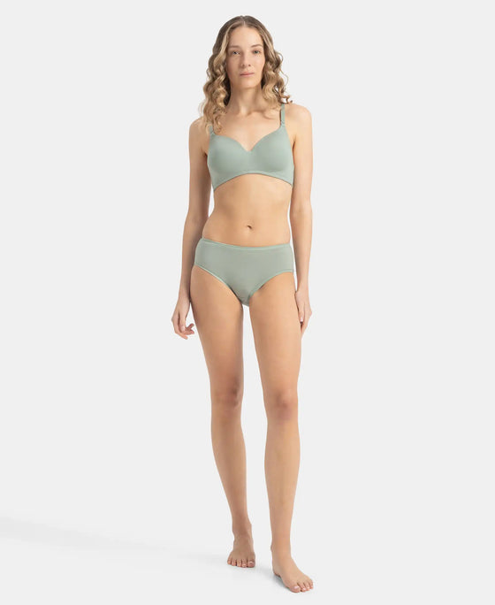 High Coverage Tencel Lyocell Elastane Stretch High Waist Hipster With Concealed Waistband and StayFresh Treatment - Iceberg Green