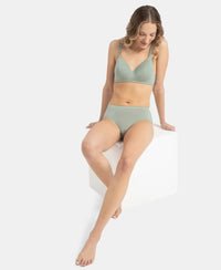 High Coverage Tencel Lyocell Elastane Stretch High Waist Hipster With Concealed Waistband and StayFresh Treatment - Iceberg Green
