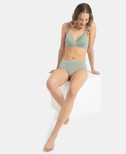 High Coverage Tencel Lyocell Elastane Stretch High Waist Hipster With Concealed Waistband and StayFresh Treatment - Iceberg Green