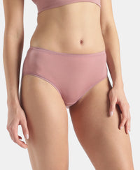 High Coverage Tencel Lyocell Elastane Stretch High Waist Hipster With Concealed Waistband and StayFresh Treatment - Nostalgia Rose