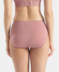 High Coverage Tencel Lyocell Elastane Stretch High Waist Hipster With Concealed Waistband and StayFresh Treatment - Nostalgia Rose