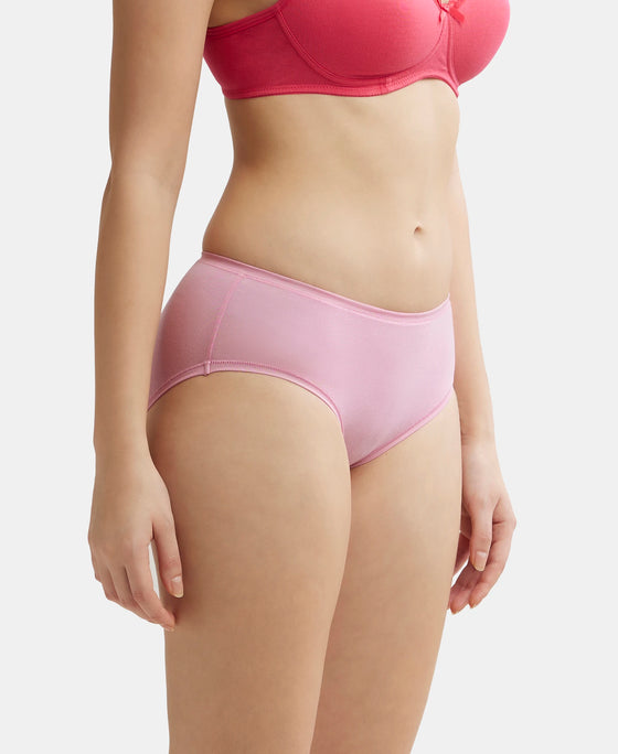 High Coverage Tencel Lyocell Elastane Stretch High Waist Hipster With Concealed Waistband and StayFresh Treatment - Orchid Smoke