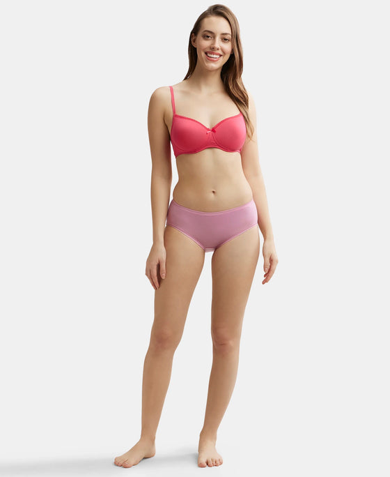 High Coverage Tencel Lyocell Elastane Stretch High Waist Hipster With Concealed Waistband and StayFresh Treatment - Orchid Smoke