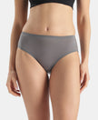 High Coverage Tencel Lyocell Elastane Stretch High Waist Hipster With Concealed Waistband and StayFresh Treatment - Quiet Shade