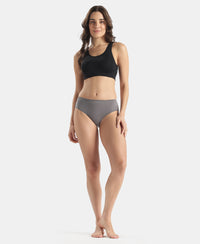 High Coverage Tencel Lyocell Elastane Stretch High Waist Hipster With Concealed Waistband and StayFresh Treatment - Quiet Shade
