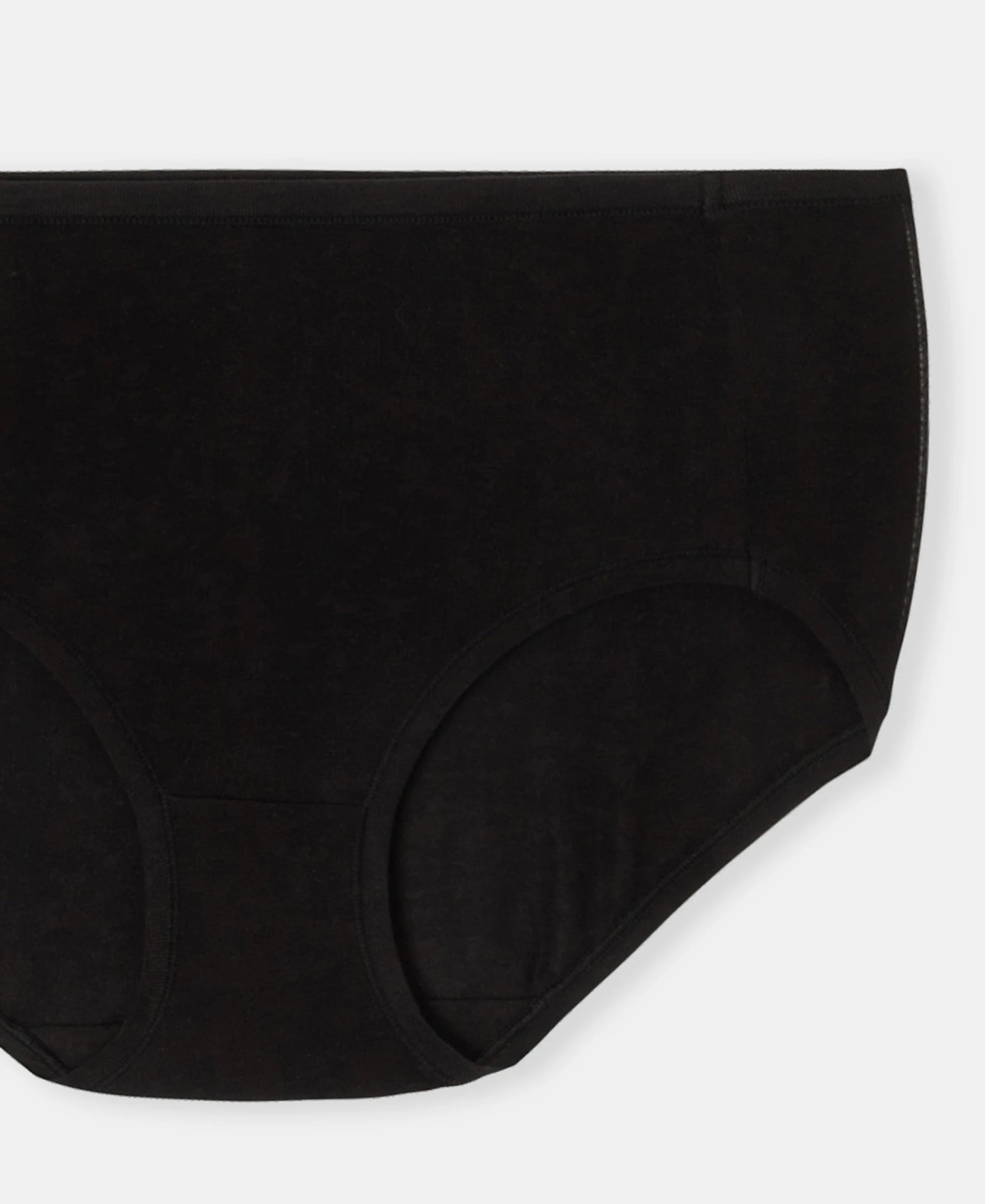 Full Coverage Tencel Lyocell Elastane Stretch Mid Waist Full Brief With Concealed Waistband and StayFresh Treatment - Black
