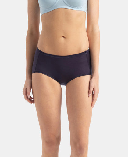 Full Coverage Tencel Lyocell Elastane Stretch Mid Waist Full Brief With Concealed Waistband and StayFresh Treatment - Classic Navy