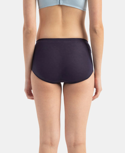 Full Coverage Tencel Lyocell Elastane Stretch Mid Waist Full Brief With Concealed Waistband and StayFresh Treatment - Classic Navy