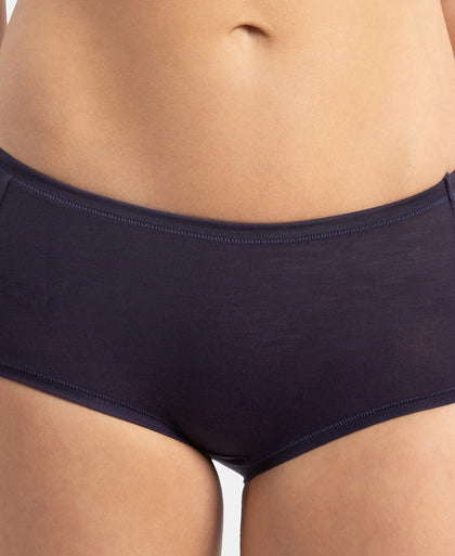 Full Coverage Tencel Lyocell Elastane Stretch Mid Waist Full Brief With Concealed Waistband and StayFresh Treatment - Classic Navy