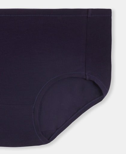 Full Coverage Tencel Lyocell Elastane Stretch Mid Waist Full Brief With Concealed Waistband and StayFresh Treatment - Classic Navy