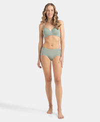 Full Coverage Tencel Lyocell Elastane Stretch Mid Waist Full Brief With Concealed Waistband and StayFresh Treatment - Iceberg Green