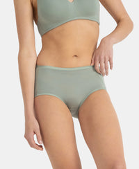 Full Coverage Tencel Lyocell Elastane Stretch Mid Waist Full Brief With Concealed Waistband and StayFresh Treatment - Iceberg Green
