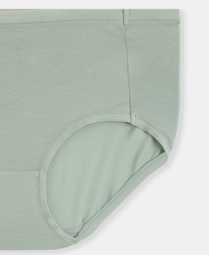 Full Coverage Tencel Lyocell Elastane Stretch Mid Waist Full Brief With Concealed Waistband and StayFresh Treatment - Iceberg Green