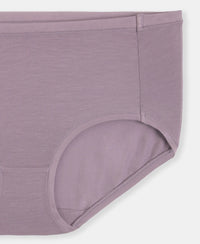 Full Coverage Tencel Lyocell Elastane Stretch Mid Waist Full Brief With Concealed Waistband and StayFresh Treatment - Minimal Grey