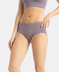 Full Coverage Tencel Lyocell Elastane Stretch Mid Waist Full Brief With Concealed Waistband and StayFresh Treatment - Minimal Grey