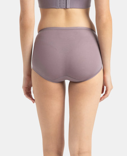 Full Coverage Tencel Lyocell Elastane Stretch Mid Waist Full Brief With Concealed Waistband and StayFresh Treatment - Minimal Grey