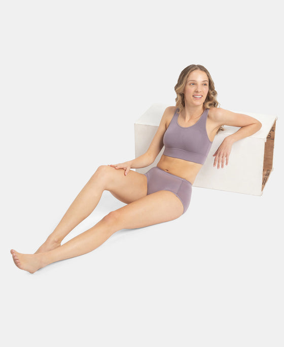 Full Coverage Tencel Lyocell Elastane Stretch Mid Waist Full Brief With Concealed Waistband and StayFresh Treatment - Minimal Grey
