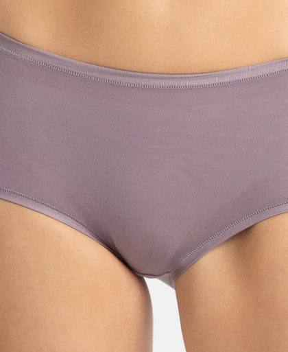Full Coverage Tencel Lyocell Elastane Stretch Mid Waist Full Brief With Concealed Waistband and StayFresh Treatment - Minimal Grey