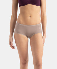 Full Coverage Tencel Lyocell Elastane Stretch Mid Waist Full Brief With Concealed Waistband and StayFresh Treatment - Mushroom