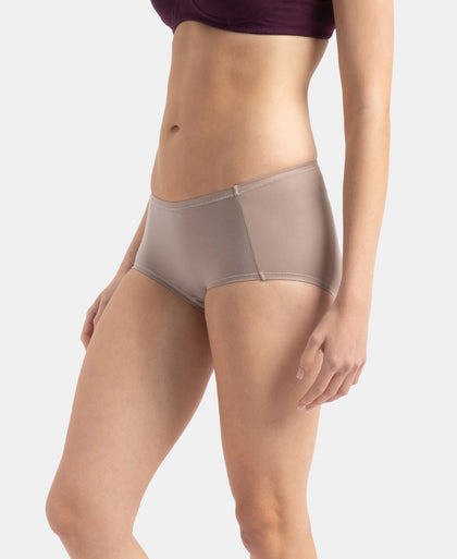 Full Coverage Tencel Lyocell Elastane Stretch Mid Waist Full Brief With Concealed Waistband and StayFresh Treatment - Mushroom