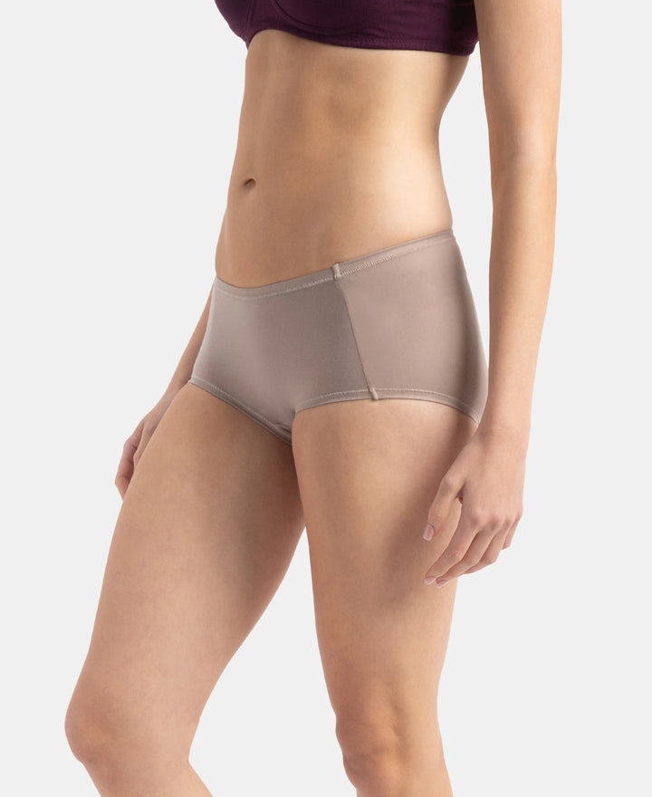 Full Coverage Tencel Lyocell Elastane Stretch Mid Waist Full Brief With Concealed Waistband and StayFresh Treatment - Mushroom