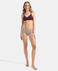 Full Coverage Tencel Lyocell Elastane Stretch Mid Waist Full Brief With Concealed Waistband and StayFresh Treatment - Mushroom