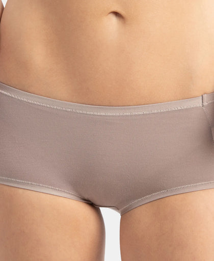 Full Coverage Tencel Lyocell Elastane Stretch Mid Waist Full Brief With Concealed Waistband and StayFresh Treatment - Mushroom