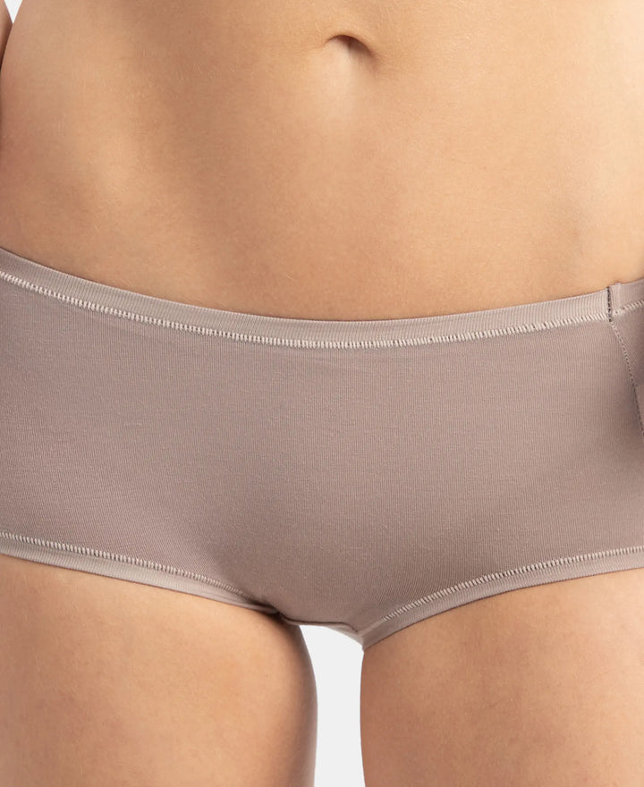 Full Coverage Tencel Lyocell Elastane Stretch Mid Waist Full Brief With Concealed Waistband and StayFresh Treatment - Mushroom