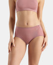 Full Coverage Tencel Lyocell Elastane Stretch Mid Waist Full Brief With Concealed Waistband and StayFresh Treatment - Nostalgia Rose
