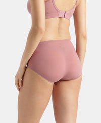 Full Coverage Tencel Lyocell Elastane Stretch Mid Waist Full Brief With Concealed Waistband and StayFresh Treatment - Nostalgia Rose
